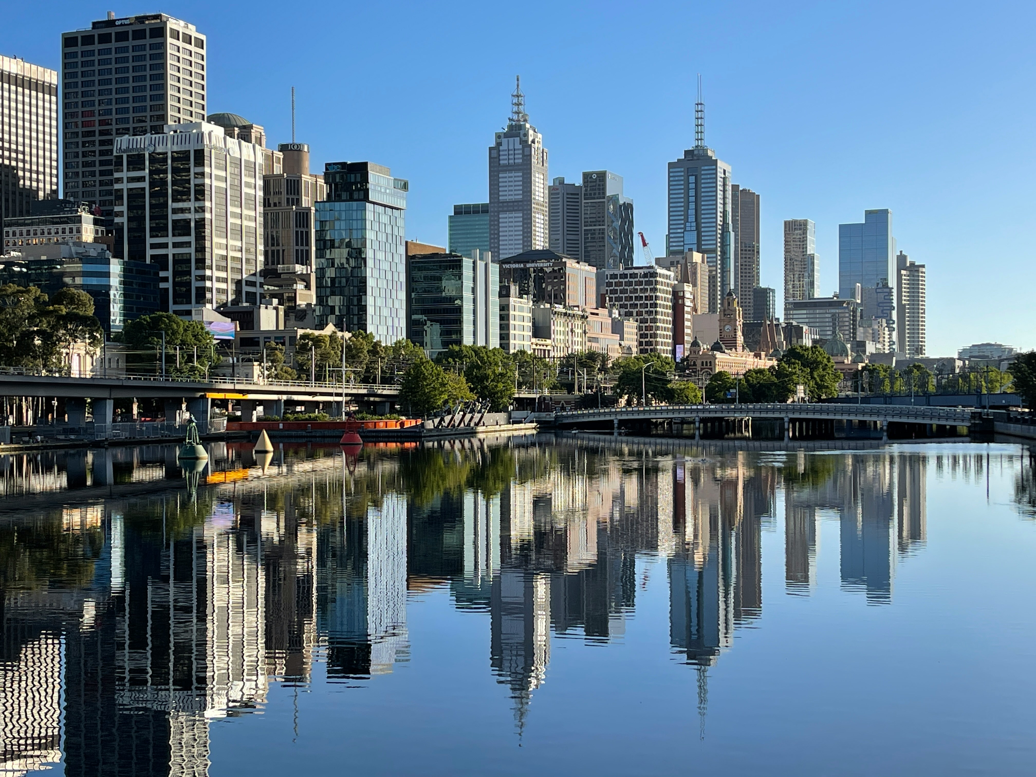 Melbourne city skyline and business district